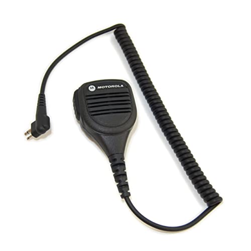 Motorola Original OEM PMMN4013 PMMN4013A Remote Speaker Microphone with 3.5mm Audio Jack, Coiled Cord & Swivel Clip, Intrinsically Safe