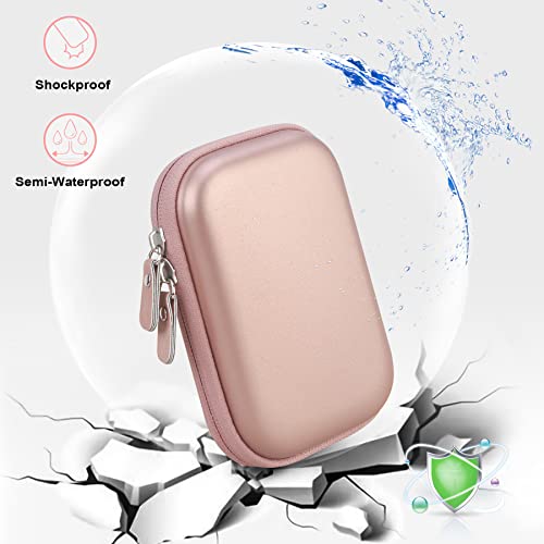 Canboc Hard Carrying Case for UCOMX Nano 3 in 1 Wireless Charger, Magnetic Foldable Charging Station, Mesh Pocket for Cable Storage or Other 3 in One Wireless Charger Accessories, Rose Gold（CASE ONLY）