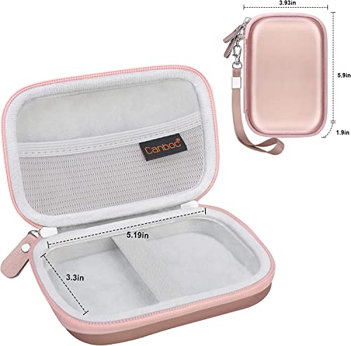 Canboc Hard Carrying Case for UCOMX Nano 3 in 1 Wireless Charger, Magnetic Foldable Charging Station, Mesh Pocket for Cable Storage or Other 3 in One Wireless Charger Accessories, Rose Gold（CASE ONLY）