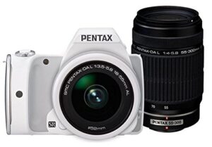 pentax k-s1 slr lens kit with da l 18-55 mm and da l 55-300 mm (white)