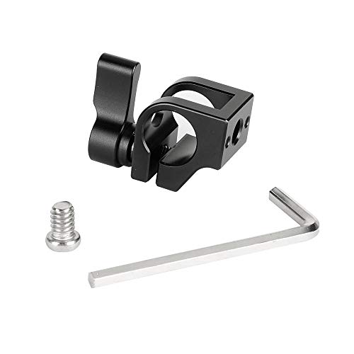 CAMVATE 15mm Single Rod Clamp Install on 1/4"-20 Thread Hole for Camera cage (Black Knob) - 2127