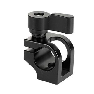 camvate 15mm single rod clamp install on 1/4″-20 thread hole for camera cage (black knob) – 2127