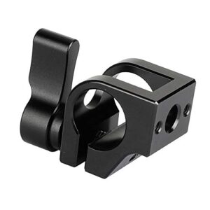 CAMVATE 15mm Single Rod Clamp Install on 1/4"-20 Thread Hole for Camera cage (Black Knob) - 2127