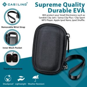 Caseling Carrying Hard Case for Sandisk Clip Jam/Sansa Clip Plus/Clip Sport MP3 Player. - Apple iPod Nano, iPod Shuffle. – Black.