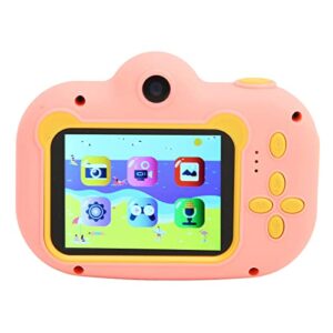 Boxwizard 1080P 2inch Kids Camera Cute Cartoon Design HD Digital Children Selfie Camera for Birthday (Pink)