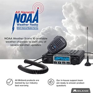 Midland – MXT115 - 15 Watt GMRS MicroMobile Two Way Radio - Off Roading Outdoor RZR Farm, Trails Radio - 8 Repeater Channels Extended Range - External Magnetic Mount Antenna - NOAA Weather Alerts