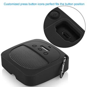 TXesign Silicone Case Compatible with Bose SoundLink Micro Waterproof Bluetooth Portable Speaker, Protective Stand Up Case Shockproof Travel Carry Case with Carabiner (Dark Gray)