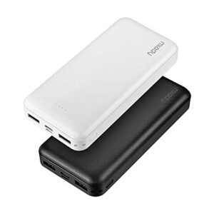 miady 2-pack 20000mah portable charger power bank, dual usb output and usb-c input, fast charging battery pack charger for iphone x, galaxy s9, pixel 3 and etc