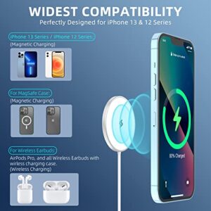 Magnetic Wireless Charger, SINDOX 15W Metal Fast Charging Pad for iPhone 14/13/12, 0.17In Ultra Thin USB-C Charging Pad MagSafe Charger for iPhone 14 Pro Max/14 Pro/14 Plus/13 Pro Max/13 Pro /13 Mini