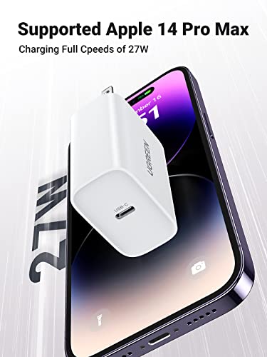 UGREEN 30W USB C Wall Charger - PD Fast Charger USB-C Power Adapter Compatible for MacBook Air, iPhone 14/14 Pro/13 Pro/13 Pro Max, Galaxy S22 Ultra/S21/S20, iPad Mini/Pro, Pixel 6, Airpods
