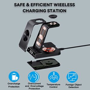 Wireless Charger for Samsung S23 Ultra, Samsung Charging Station with Clock for Samsung S23+/S22 Ultra/S22/Z Fold 4/Z Flip 4, Samsung Watch Charger for Galaxy Watch 5/5 Pro/4/3/Active 2, Galaxy Buds 2