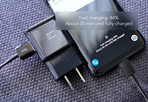 USB Type C Charger Cable and Adaptive Fast Charging Wall Charger Adapter Kit Compatible with Samsung Galaxy S10/S10+ S10e /S9/S9+/S8/S8+ Plus Note 8/Note 9 & Other Smartphones