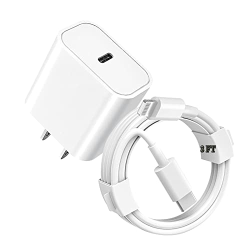 iPhone Charger Fast Charging Cable,【Apple MFi Certified】 wabklove USB C Wall Charger Fast Charging 20W PD Adapter with 3FT Lightning Cable for iPhone 14/13 12 11Pro Max