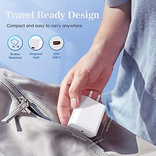 iPhone Charger Fast Charging Cable,【Apple MFi Certified】 wabklove USB C Wall Charger Fast Charging 20W PD Adapter with 3FT Lightning Cable for iPhone 14/13 12 11Pro Max