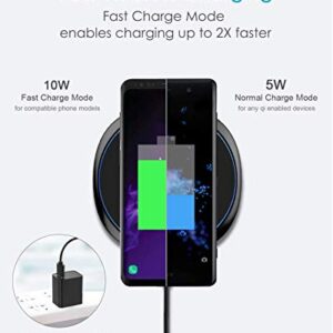 NANAMI Fast Wireless Charger [2 Pack] - Qi Certified Wireless Charging Pad for iPhone 14/13/13 Pro/12/SE 2020/11 Pro/XS Max/XR/X,10W for Samsung Galaxy S23/S22/S21/S20/S10/S9/Note 20/10/9,New Airpods