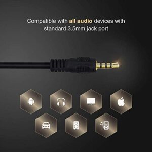 Poyiccot 3.5mm Splitter Mic and Audio Cable, 3.5mm Headphone Splitter 1 to 4 Ways 3.5mm (1/8") TRRS 4Pole Male to 4Female Cable for Earphone & Headset Phone (3.5mm trrs Aux Cable Spiltter )