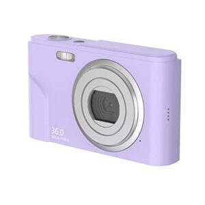 qsyy boys and girls children’s digital camera-36 million pixels, 16x digital zoom, with 32gb sd card, high-definition 1080p rechargeable mini camera, suitable for students, teenagers, children,purple