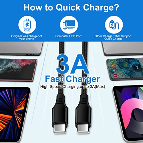 Type C Fast Charger Android Phone Charger for Samsung Galaxy S23 Ultra S23+ A14 5G A13 A23 A04s A03s S22 S21 FE S20,Google Pixel 7 Pro 6, 3FT USB C to C Cable, 20W Wall Plug,30W Dual Car Adapter