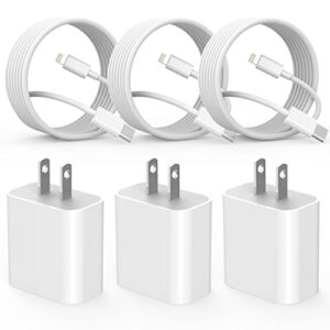 [apple mfi certified] fast charger iphone,3pack iphone charger fast charging 6foot apple charging usb c charger adapter 6ft type c to lightning cable for iphone 14 pro max/14 plus/13/12 mini/11/xs/se