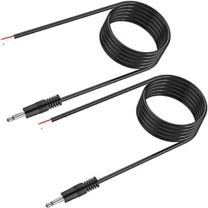 3.5mm mono plug to bare wire, 2 pack 6ft aux to speaker wire 1/8″ 2 pole ts male piug connector to open end rfadapter audio cable repair