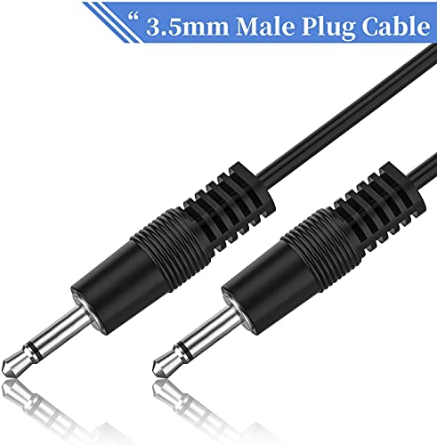 3.5mm Mono Plug to Bare Wire, 2 Pack 6ft Aux to Speaker Wire 1/8" 2 Pole TS Male Piug Connector to Open End RFAdapter Audio Cable Repair