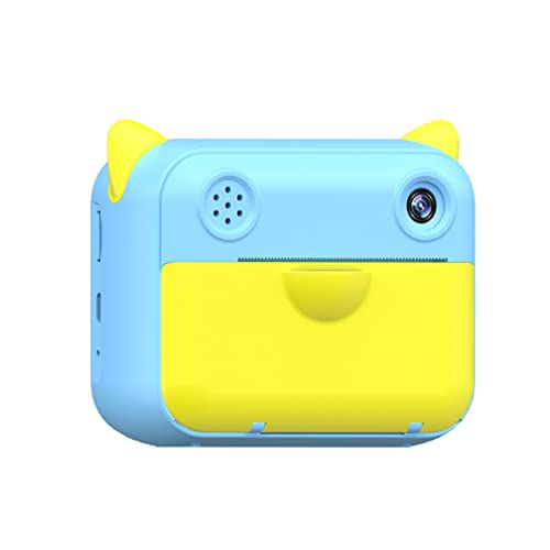 QSYY Children's Portable Printing Camera Front and Rear Dual-Camera Toy Camera with Printing Paper 2.4-Inch Display Screen Timed Photo Creative Photo Sticker Fun Photo Frame Boy Girl Gift,Blue