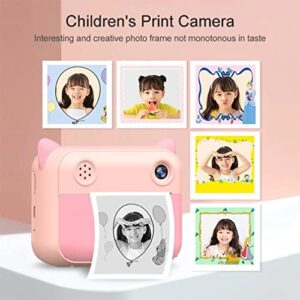 QSYY Children's Portable Printing Camera Front and Rear Dual-Camera Toy Camera with Printing Paper 2.4-Inch Display Screen Timed Photo Creative Photo Sticker Fun Photo Frame Boy Girl Gift,Blue