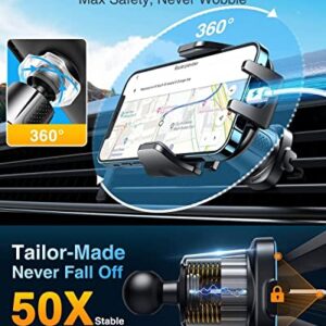 VANMASS 7.0 Upgraded Car Phone Holder Mount [Never-Drop Steel Hook] & [A Cable Clip], Stable A+ Car Vent Phone Mount, Auto Cell Phone Holder, Handsfree Cradles for iPhone 14 13 12 11 Pro Max Samsung