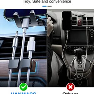 VANMASS 7.0 Upgraded Car Phone Holder Mount [Never-Drop Steel Hook] & [A Cable Clip], Stable A+ Car Vent Phone Mount, Auto Cell Phone Holder, Handsfree Cradles for iPhone 14 13 12 11 Pro Max Samsung