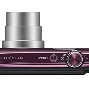 Nikon COOLPIX S4300 16 MP Digital Camera with 6x Zoom NIKKOR Glass Lens and 3-inch Touchscreen LCD (Plum) (Renewed)