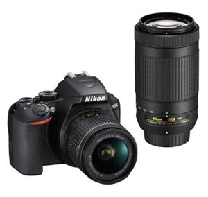 nikon d3500 24.2mp dx-format dslr digital camera double zoom lens kit with 18-55mm f/3.5-5.6 and 70-300mm f/4.5-6.3 lenses – (japan import)