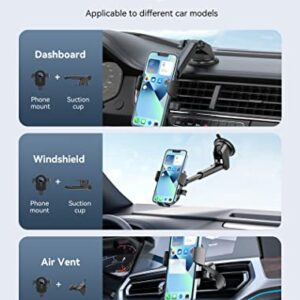 Phone Mount for Car VENTION Vent-Windshield-Dashboard Car Cell Phone Holder Mount 3 in 1 Automobile Cradles Stand suction cup phone holder for car cell phone mount for car cell phone automobile cradles Compatible with iPhone 13 14 Pro Max