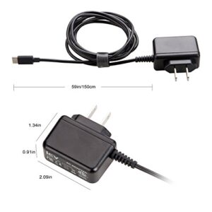 icv 5V 2A USB C Wall Charger with US Adapter for Samsung Galaxy S8, S8 Plus, Note 8, LG G5, G6, HTC 10, Nexus 6P, 5X and Other Type-C 5V Supported Device (Black)