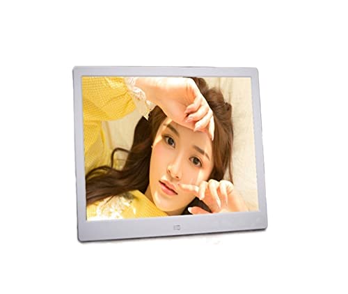 Family 15 Inch Screen LED Backlight HD 1280 * 800 Digital Photo Frame Electronic Album Picture Music Movie Full Function Good Gift (Color : White4GB, Size : UK Plug)