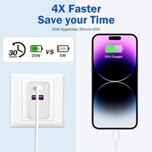 Charging Blocks, USB C Charger Block, 20W Dual Port Fast Charger for Apple Watch Series 8, Seedato Charging Block Compatible with Apple Watch Series 8 7 Charger, for iPhone 13/14/Pro Max, AirPods