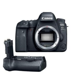 canon eos 6d mark ii wi-fi digital slr camera body with bg-e21 battery grip (renewed)