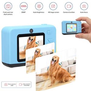 SALALIS 20MP HD Kids Cartoon Camera Rechargeable Children Digital Camera Toy 2.0in IPS Display Video Recording Camera Gift (Blue)