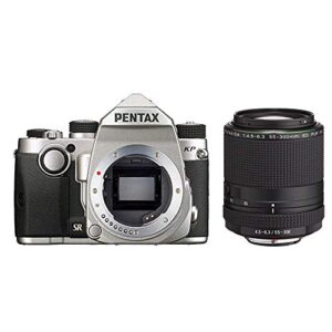 pentax kp dslr camera (silver) with a pentax hd pentax-da 55-300mm f/4.5-6.3 ed plm wr re lens – 21277