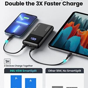 INIU Portable Charger, 45W USB C Power Bank Fast Charging with 15000mAh PD QC External Phone Battery Pack for iPhone 14 13 12 11 Pro Max X 8 iPad MacBook Steam Deck Samsung S22 S21 S20 Tablets PPS