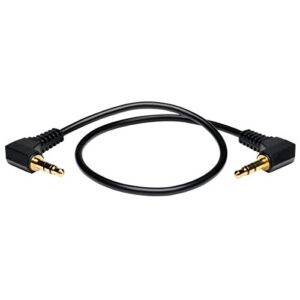 tripp lite (p312-001-2ra) 3.5mm mini stereo audio cable with two right angle plugs (m/m), 1-ft, black