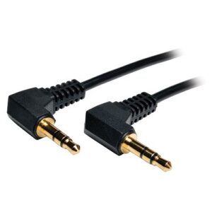 Tripp Lite (P312-001-2RA) 3.5mm Mini Stereo Audio Cable with Two Right Angle Plugs (M/M), 1-ft, Black