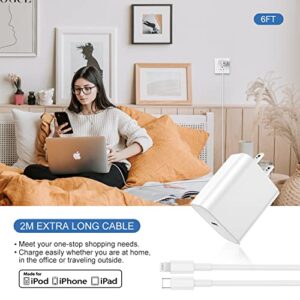 iPhone 14 13 12 Charger Fast Charging Block,2Pack 20W Apple iPhone Charger Wall Plug with USB C to Lightning Cable Cord 6ft,Type C Power Adapter Cube Brick for iPhone 14 Pro/13 Pro Max/12 Mini/11/iPad