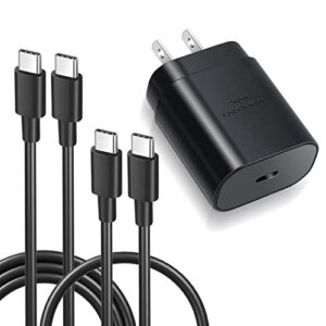 excgood super fast type c charger kit 25w usb c charger with 2 type c to c cable (6ft+1.5ft) compatible with samsung galaxy s23/s22 ultra/s21 fe 5g/s20,note 10+/20,a71/a53/a23,z flip4 z fold4, tab s8+
