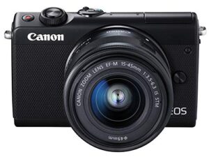 canon eos m100 mirrorless camera w/ 15-45mm lens – wi-fi, bluetooth, and nfc enabled (black) (international model)
