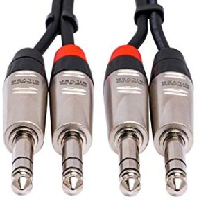 Hosa HSS-005X2 Dual REAN 1/4" TRS Pro Stereo Interconnect Cable, 5 Feet