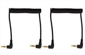 mini skater 3.5mm coiled audio cable 90 degree male to male headphone cable stereo aux audio extension coiled cord,2pcs