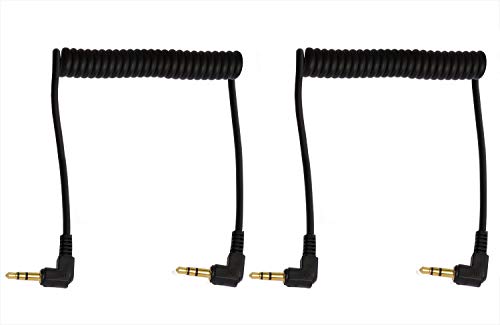 Mini Skater 3.5mm Coiled Audio Cable 90 Degree Male to Male Headphone Cable Stereo Aux Audio Extension Coiled Cord,2PCS