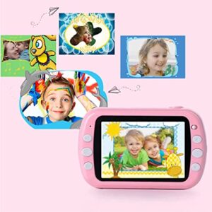 QSYY Instant Printing Camera Toys, 30MP Digital Video Camera, 1080P 3.5-Inch Eye Protection Large Screen, Children's Selfie Mini Camera with 32GB Memory Card, 3 Rolls of Paper,Pink