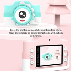 QSYY Children's Camera Toy 32 Million Pixels 1080P High-Definition Video Dual Lens, 2 Inch IPS Eye Protection Screen, 3-10 Year Old Girl Boy Digital Camera Gift, with 32GB SD Card,Pink