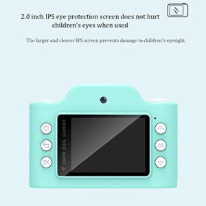 QSYY Children's Camera Toy 32 Million Pixels 1080P High-Definition Video Dual Lens, 2 Inch IPS Eye Protection Screen, 3-10 Year Old Girl Boy Digital Camera Gift, with 32GB SD Card,Pink